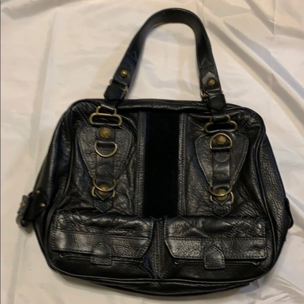 Ellen Tracy leather black shoulder bag